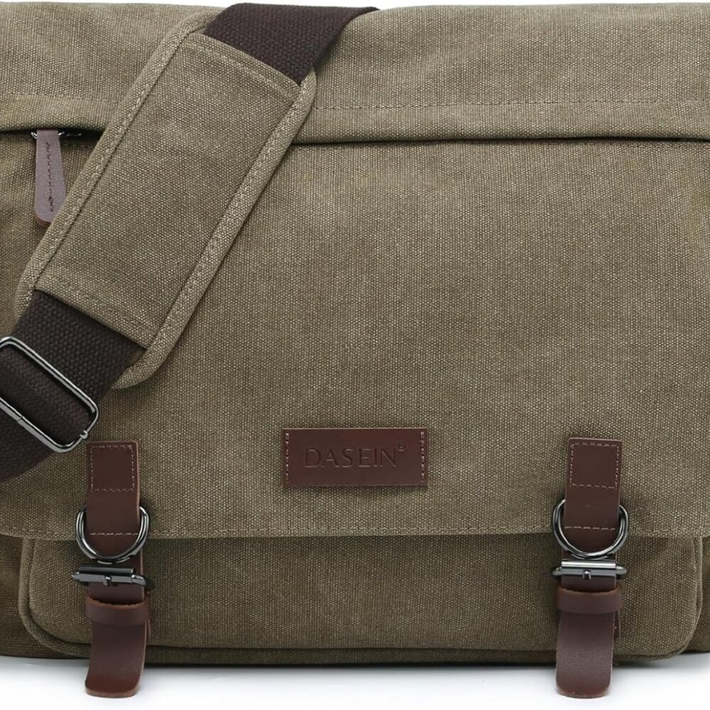 Large Vintage Canvas Messenger Shoulder Bag Travel Crossbody Purse Briefcase Bus